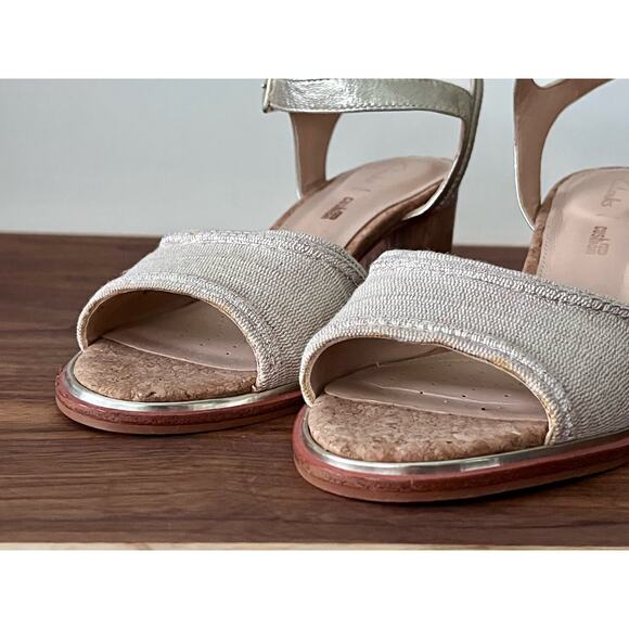 Clarks Womens Ellis Clara Leather Open Toe Slingback Sandals Size 8 - Picture 14 of 15